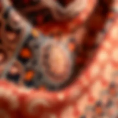 Close-up of intricate patterns on a Jan Jan shawl.