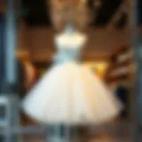 Elegant Puff Dress in Boutique Elegant puff dress displayed on a mannequin in a chic boutique setting