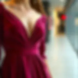 Elegant velvet dress showcasing modern design elements