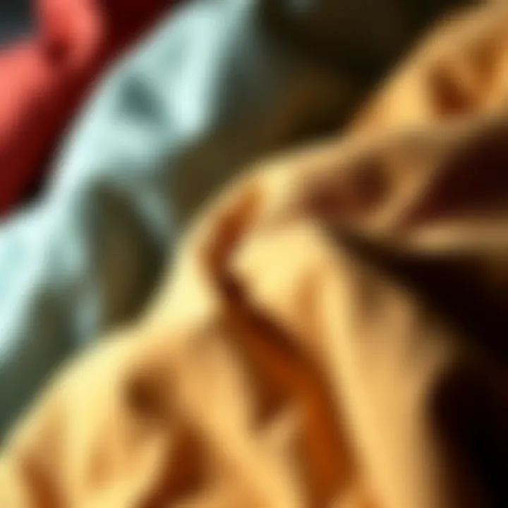 Close-up of fabric textures for jackets