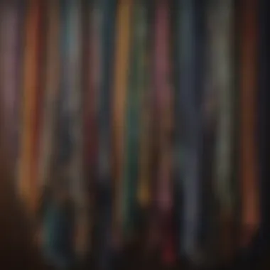 A stylish display of various scarves, highlighting different fabrics and colors.