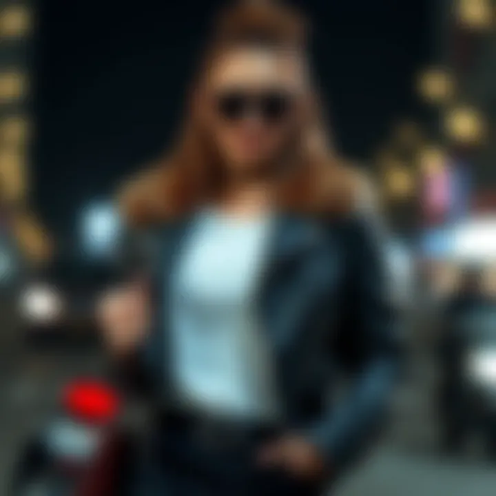 Chic Biker Jacket Design Stylish biker jacket with fur detailing