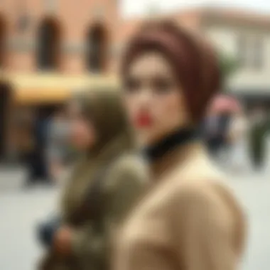 Historical Influences on Modest Fashion Artistic representation of historical influences on modest fashion