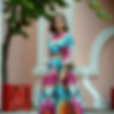 Vibrant Fabric Patterns Modern flared dress showcasing vibrant fabric patterns