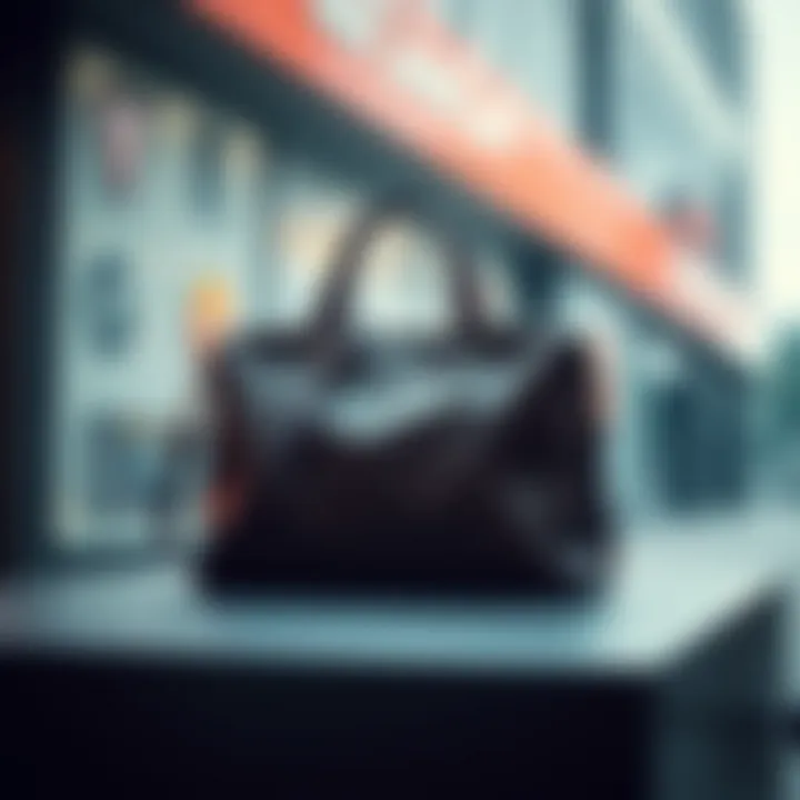 Elegant leather handbag showcasing modern design