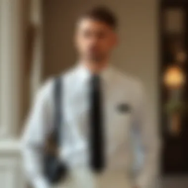 Elegant white shirt and trousers outfit suitable for a formal event