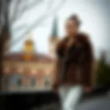 Luxurious brown fur jacket styled with elegance