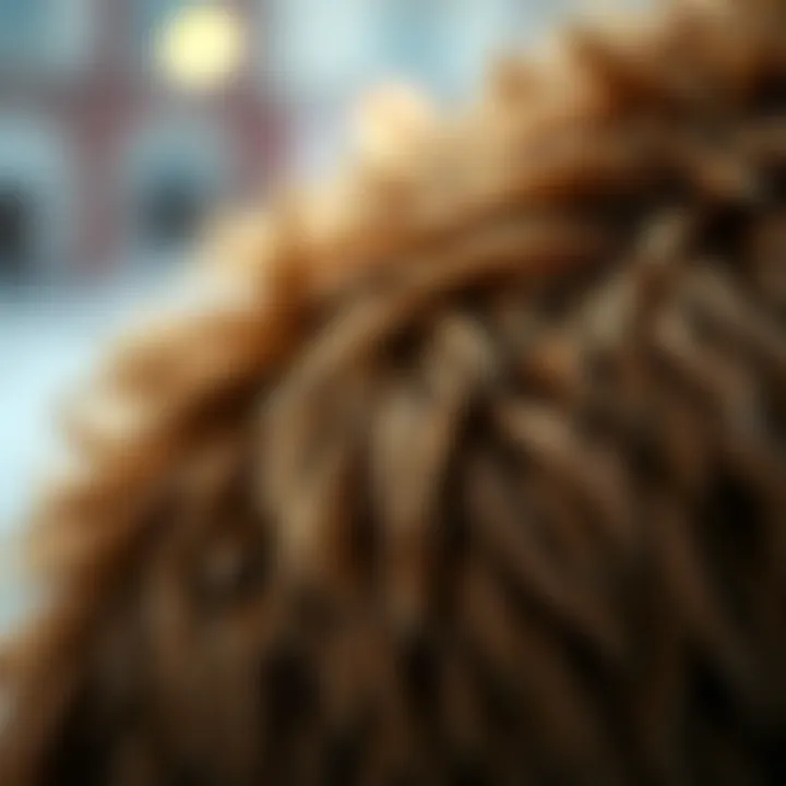 Close-up of the fabric texture of a brown fur jacket