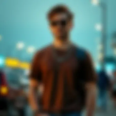 A fashionable brown t-shirt paired with accessories