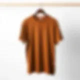 A stylish brown t-shirt showcased on a minimalist background