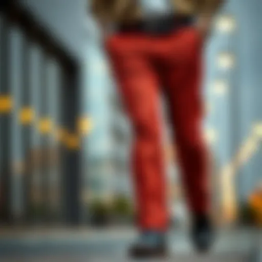 A stylish pair of thick trousers showcasing modern design