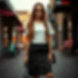Stylish cargo skirt outfit with chic accessories