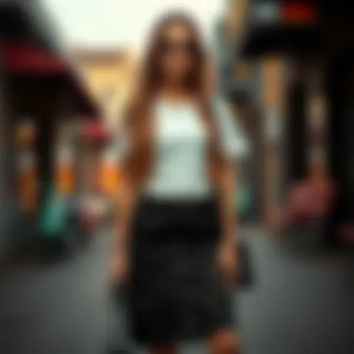 Stylish cargo skirt outfit with chic accessories