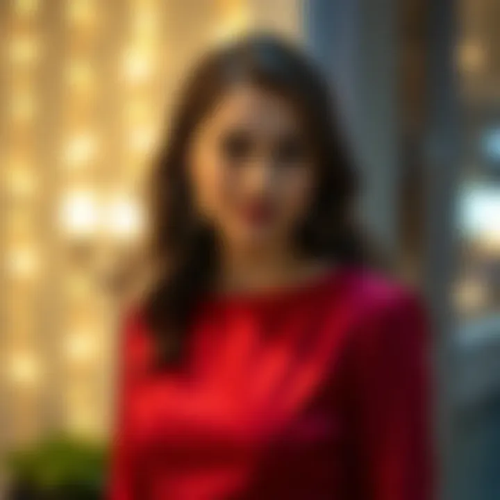 Formal event attire with a stunning boat neck blouse