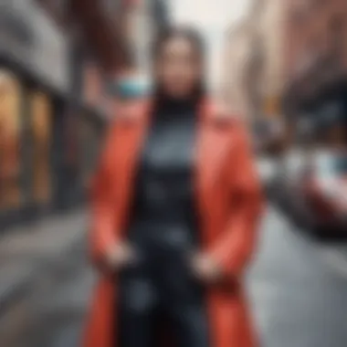 Urban Fashion with Kayra Coats A fashionable Kayra coat displayed in an urban setting.