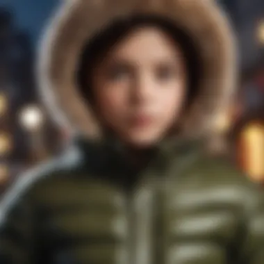 Quality Down Jacket for Kids Close-up of a high-quality down jacket for kids