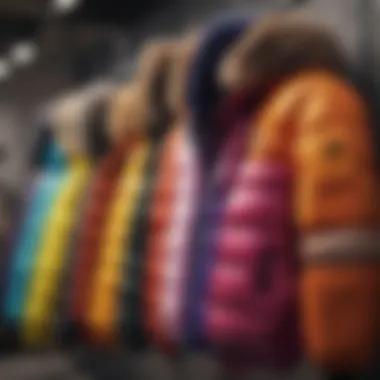 Colorful Down Jackets for Kids Colorful down jackets displayed for children