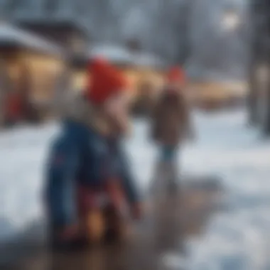 Children Playing Outdoors in Winter Children playing outdoors in winter gear