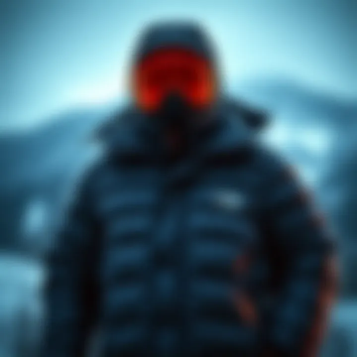 Lightweight down jacket showcasing its insulation properties