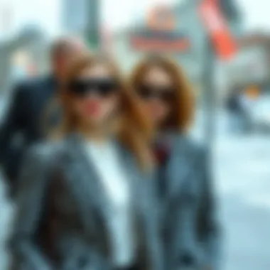 Fashionable Pairing of Houndstooth Fashionable pairing of houndstooth coat with modern accessories