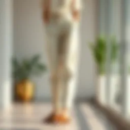Stylish cotton linen trousers showcased in a modern setting