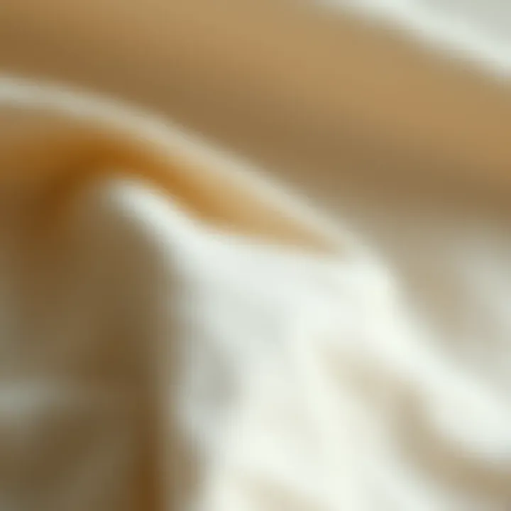 Close-up of linen fabric showcasing its texture and quality