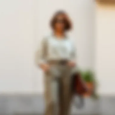 Stylish outfit combination featuring a linen tunic and tailored pants