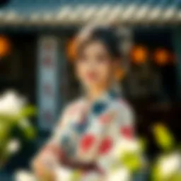 Elegant kimono kap draped over a stylish outfit