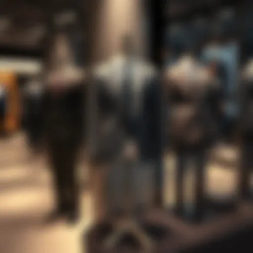 Sophisticated suit display showcasing various styles