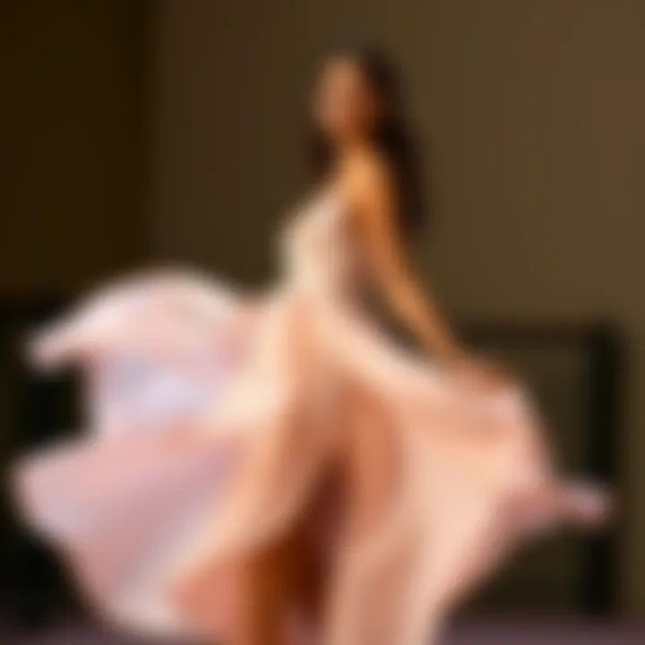 Flowing Elegance: Short Evening Dress Elegant short evening dress in a flowing fabric