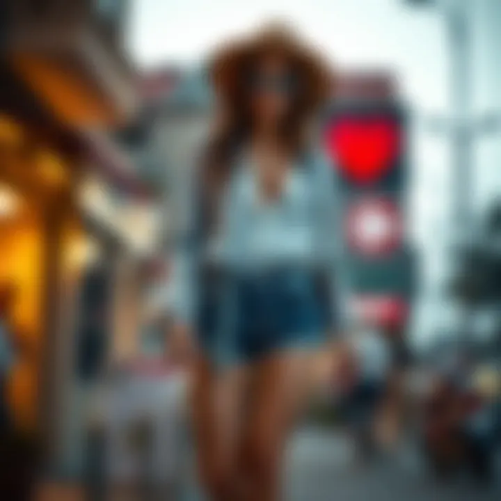 Fashionable outfit combinations featuring denim shorts