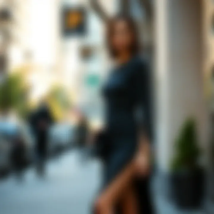 Stylish outfit combination with a sleeve slit dress