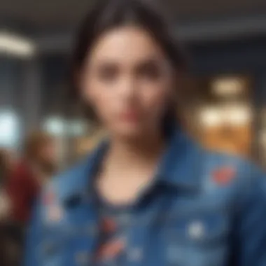 Expressive Styling with Denim A creative outfit showcasing a denim jacket combined with various accessories