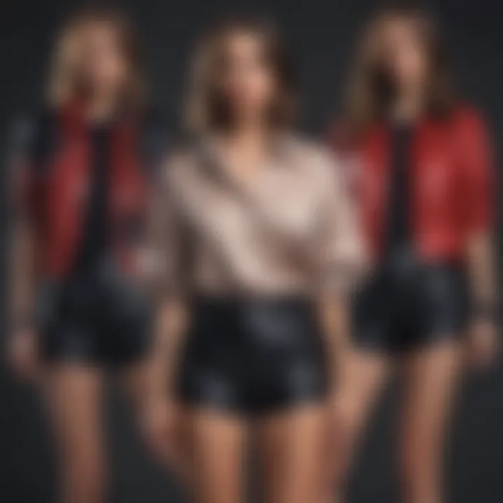 Fashionable outfit combinations featuring black shorts