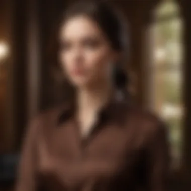 Sophisticated Style with Dark Brown Shirt Elegant setting highlighting dark brown shirt in a sophisticated style