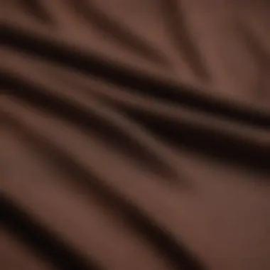 Fabric Texture of Dark Brown Shirt Close-up of dark brown shirt fabric texture