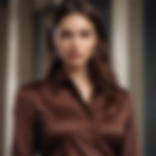 Stylish dark brown shirt paired with trendy accessories