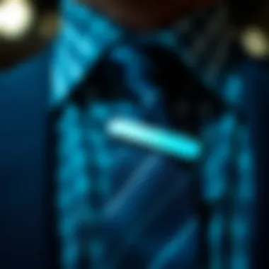 Proper Use of a Tie Clip An illustration showing the proper way to attach a tie clip to a tie.