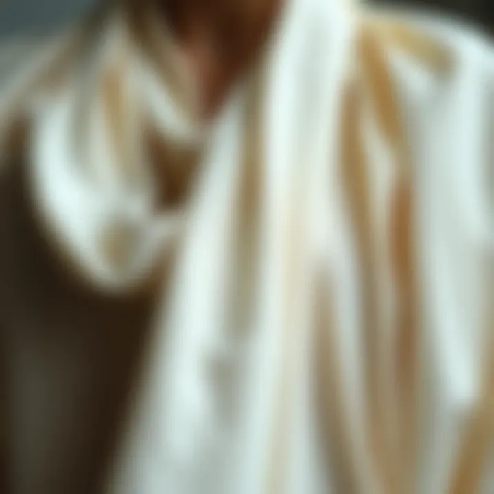 Elegant drape of a crepe blouse showcasing its luxurious texture