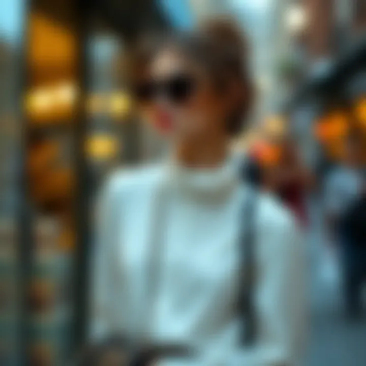 Stylish outfit featuring a crepe blouse paired with chic accessories