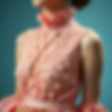 Close-up of the unique design details of the dress