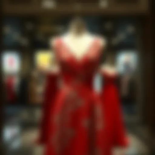 Elegant crisscross dress displayed on a mannequin