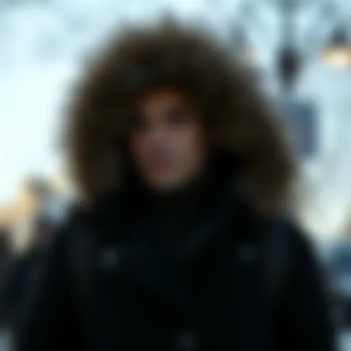 Elegant fur parka showcasing a modern design