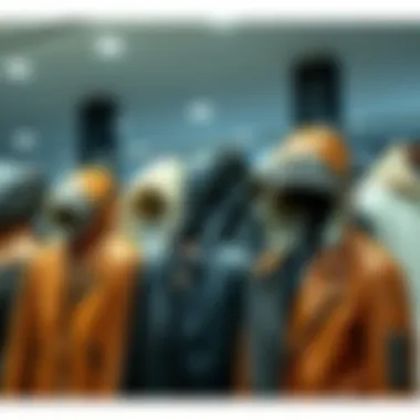 Various lambskin jackets showcased on a display