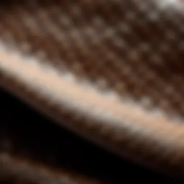 Detailed view of lambskin texture and quality