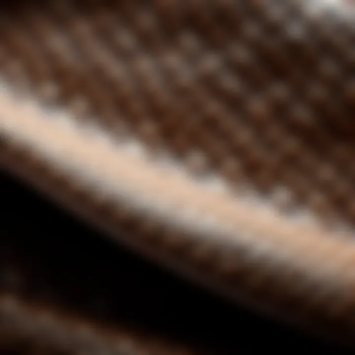 Detailed view of lambskin texture and quality