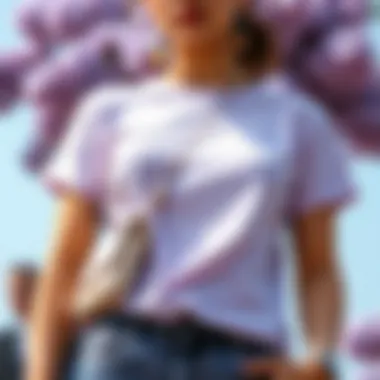 Creating Stylish Outfits with Lilac Aesthetic combination of lilac t-shirt with various accessories