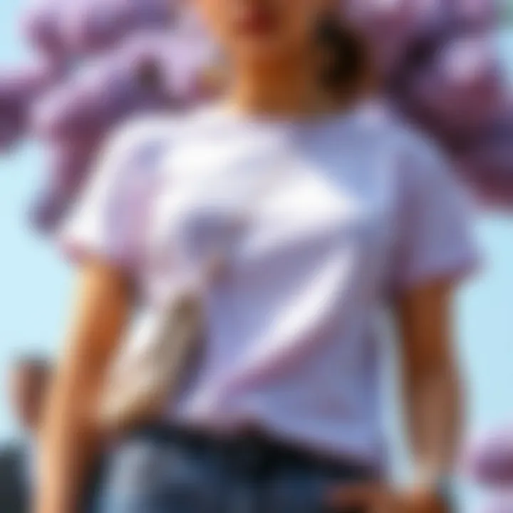 Creating Stylish Outfits with Lilac Aesthetic combination of lilac t-shirt with various accessories