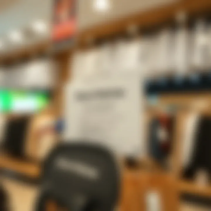 Store policies displayed on footwear returns