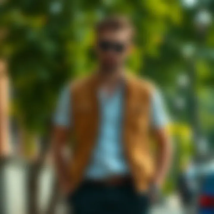 Man pairing a summer vest with casual attire